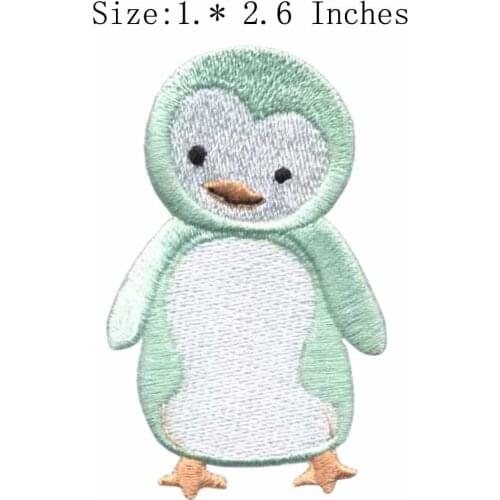 White penguin 1.0"wide embroidery patch for fur/sky/sunny