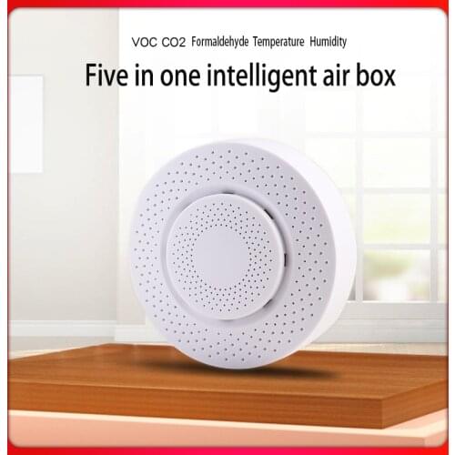 Tuya Wifi Temperature Humidity Detector Smart Life Wireless CO2 CH2O Formaldehyde VOC Gas Alarm Sensor Smart Air Box