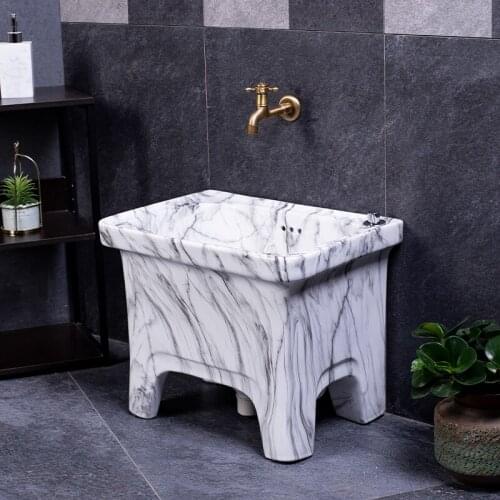 Large mop washing pool balcony toilet floor basin mop pool ceramic floor type household sink mop pool