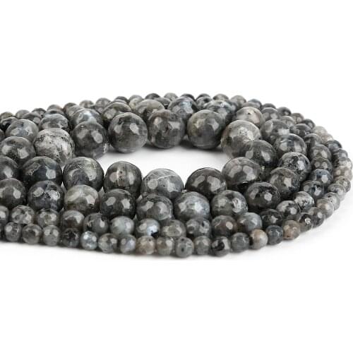 36-95pcs Faceted Bead 4 6 8 10mm Natural Black Moon Stone Beads For Jewelry Making Findings Necklace Bracelet Earrings Findings