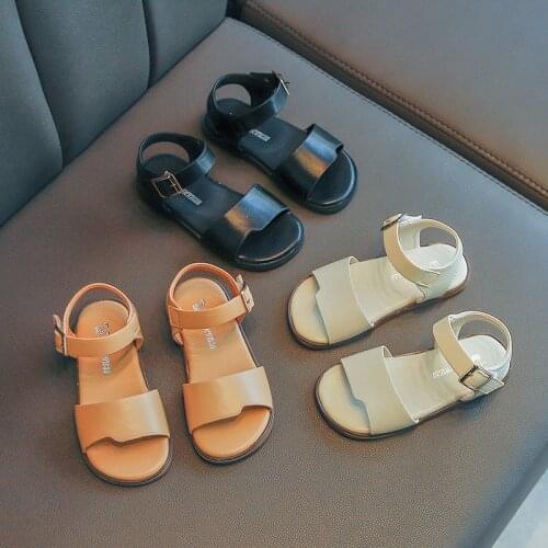 23-34 Spring Summer Children Shoes For Girl Boy 2021 New Casual Fashion Gladiator Active Kid Baby Toddler Leather Sandles