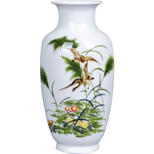 ClassicTraditional Porcelain Vase Antique Flower bird Vintage Ceramic Vase Flower Arrangement Home Ornaments