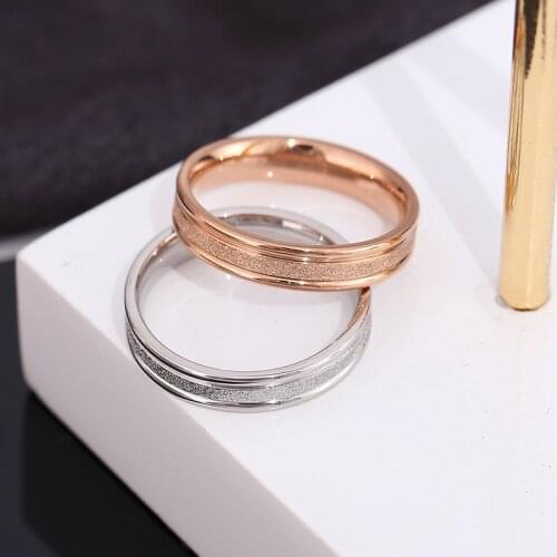 ZN Classic Simple Matte Titanium Steel Ring for Women Trendy Tail Ring Rose Gold/Silver Color Engagement Wedding Jewelry Gift