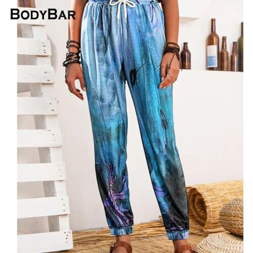 Fashion Tie-dye Graffiti Print Trousers For Ladies 2021 New Arrivals Women Jogger Sweatpant High Street Drawstring Oversize Pant