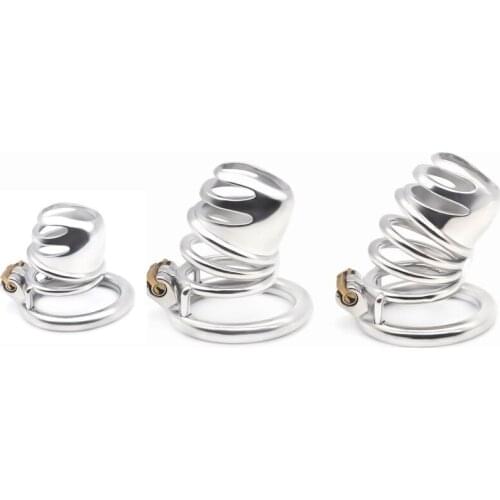 Male stainless steel penis cage Bird Chastity Device metal cock ring penis lock belt slave bondage restraint cb6000 sex toy men