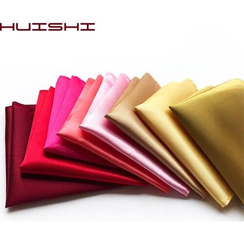 HUISHI Solid Color Vintage Fashion Men Pocket Square Party High Quality Mens Handkerchief Groomsmen Men Hanky Wedding Business
