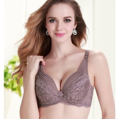 New Sexy Woman Push Up Bra Lace Women Bra Three Quarters Cup Sexy Lingerie Bra Sets Underwire Four-Hook-and-eye Free Shipping