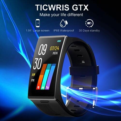 NEW TICWRIS GTX Smart Watch 2021 Men Heart Rate Blood Pressure Monitor Bluetooth Ip68 Waterproof Smartwatch For Android IOS