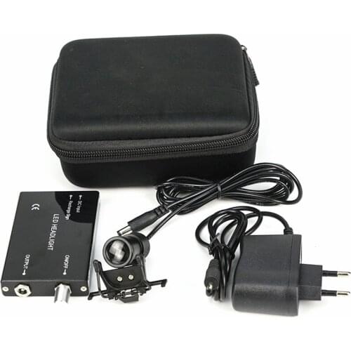 High Quality Rechargeable LED Headlight Dental Magnifier Head Lamp Eyeglass Loupe Clip Light with Black Protection Box