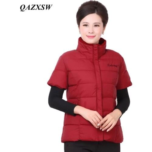 QAZXSW Plus Size XL-5XL 2017 Spring New Women Casual Coats For Autumn Vest Ladies Solid Collar Sleeveless Outerwear YX8818