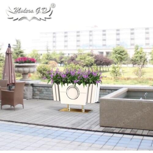 Garden Decor PVC Wood Large Pot for Flower Vegetable Herb Planter Box