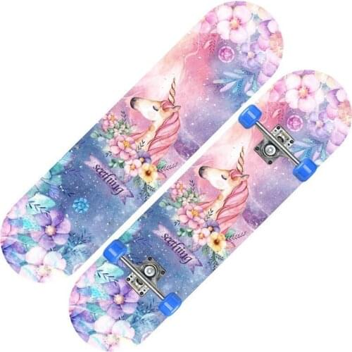 Skateboarders Beginner Adult Kids Maple Complete Skate board Cool Double Rocker Skateboard High Speed Drift Skateboard