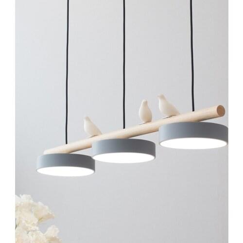 Modern Led Pendant Lights Resin Bird Hanging Lamp For Dining Room Nordic Home Decor Creative Dining Table Luminaire Suspension