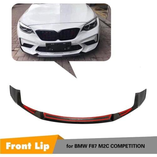 Carbon Fiber Front Lip Bumper Spoiler Splitter for BMW F87 M2C M2 Competition 2018 2019 car styling