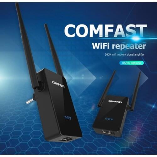 COMFAST Wireless Repeater Network Extender WiFi Signal Amplifier 300Mbps 2.4GHz for Household Computer Safety Parts