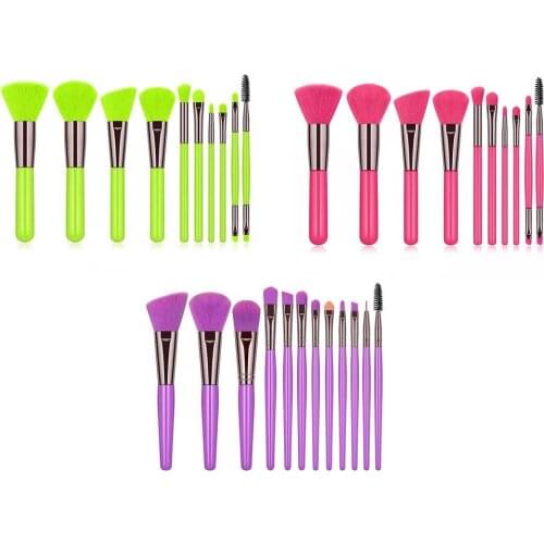 10PCS/SET Portable Makeup Brushes Set Professional Natural Fiber Brushes Powder Contour Eyeshadow Brushes