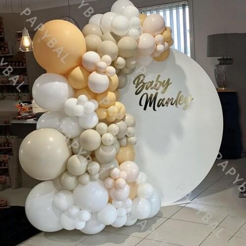 123pcs /lot White Balloons Garland Arch Kit Skin Color Latex Garland Balloons Baby Shower Wedding Birthday Party Decor Supplies