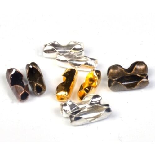 200pcs Diameter 1.5 2 2.4 3.2 mm Ball Chain Connectors Clasps Gold/Silver Color Copper Connectors For DIY Jewelry Making