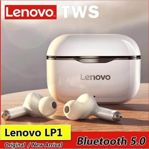 NEW Original Lenovo LP1 TWS Wireless Earphone Bluetooth 5.0 Dual Stereo Noise Reduction Bass Touch Control Long Standby 300mAH