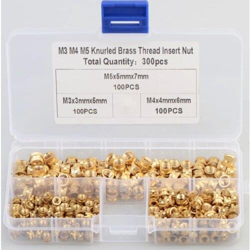 Bi-pass Female Thread Knurled Nuts M2 M2.5 to M10Brass Threaded Insert Round Injection Moulding Knurled Nuts Assortment Kit