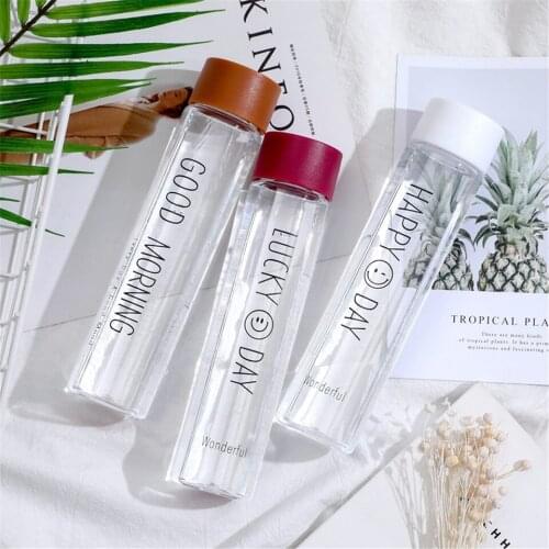 Cylindrical Portable Plastic Water Bottle 360ml BPA Free Fitness Outdoor Gym Sports Bottle Transparent Plastic Water Cup