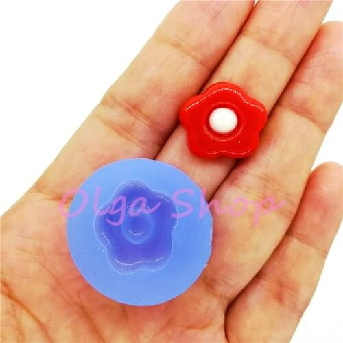 HYL495 17.2mm X 16.1mm Flower Silicone Mold Fondant Cake Decoration Candy Resin Clay Earrings Necklace Craft Soap Candle