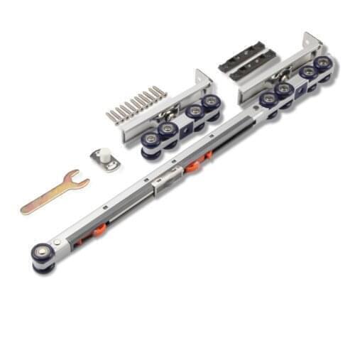 Hotel Wooden Door Hanging Wheel Damping Hydraulic Pulley Two-Way Buffer Hanging Wheel Kitchen Sliding Door Silent Track