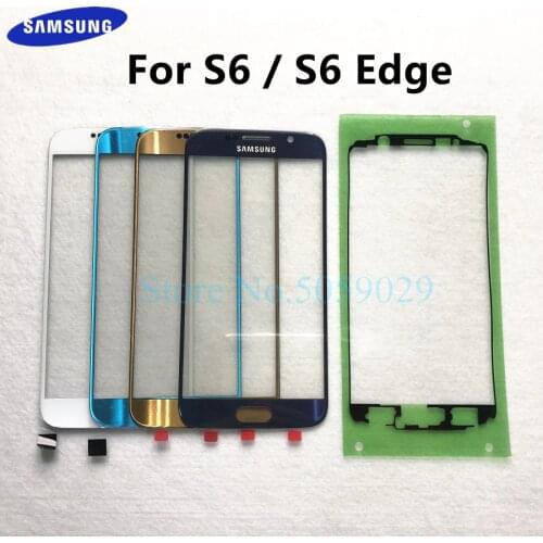 For Samsung Galaxy S6 G920 G920F S6 Edge G925 G925F LCD display outer touch panel screen glass replacement Front Glass Lens