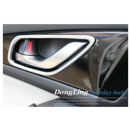 Higher star Abs Chomes 4pcs interior doors handle cover, inner door handle ring,handle trim for Mazda Axela 2014