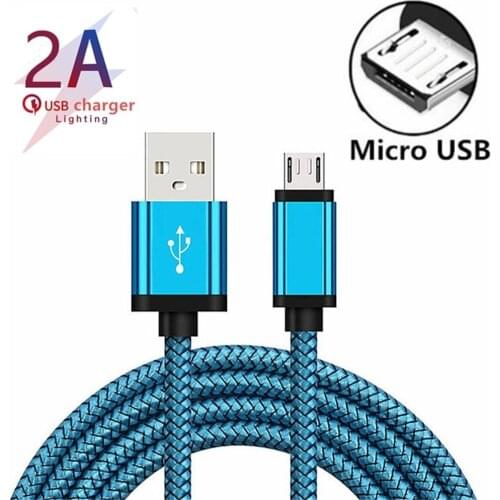 Micro USB Cable 2A Fast Charging Nylon USB Sync Data Mobile Phone Adapter Charger Cable For Samsung Sony HTC LG Android Cables
