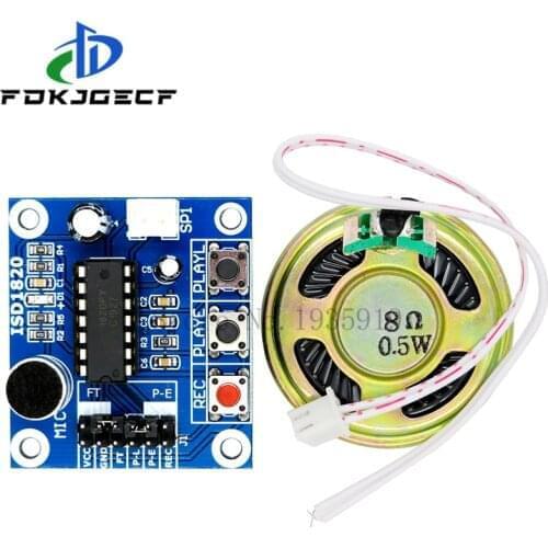 10PCS ISD1820 recording module voice module the voice board telediphone module board with Microphones + Loudspeaker