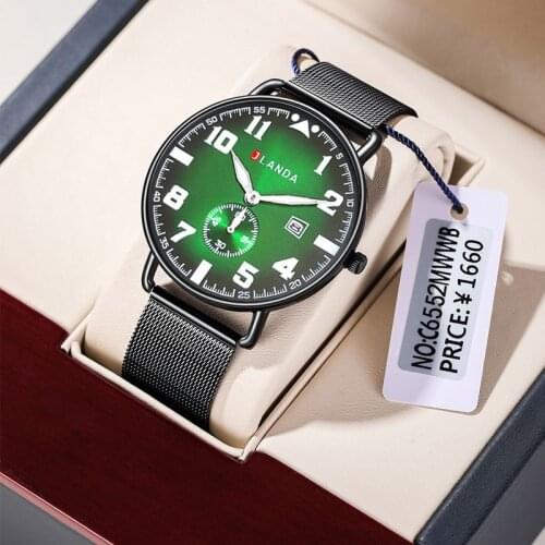 JLANDA The New Business Style Mens Watch Quartz Watch Luminous Waterproof Casual Fashion Sport Mesh Stainless Steel Strap