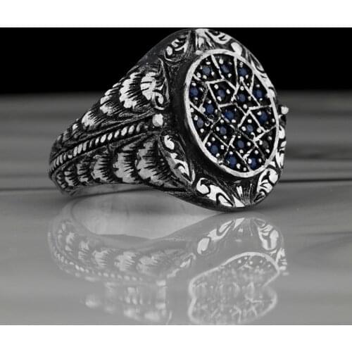 925 Sterling Silver Ring for Men Mini Zircon Stone Jewelry Gift Mens Rings All Size rings 2021 trend Black White patterned