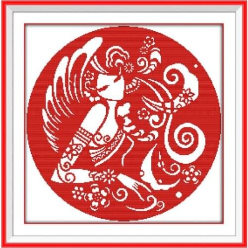 Beauty paper-cut cross stitch kit 14ct 11ct pre stamped canvas cross stitching animal lover embroidery DIY handmade needlework