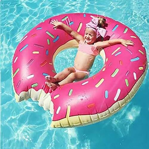 Super Large Donut Inflatable Swimming Ring Adult kids Children Summer Party Pool Toys Gigantic Doughnut Lifebuoy Seat Float