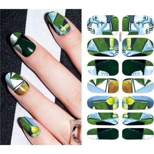 Nail sticker art decoration Ink Grid Line slider adhesive Water Transfer decals manicure lacquer accessoires polish foil