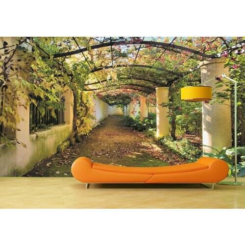 Custom Wallpaper Murals Wall Garden Arch Way Self Adhesive Vinyl Wall Sticker Poster Wall Paper Home Decor