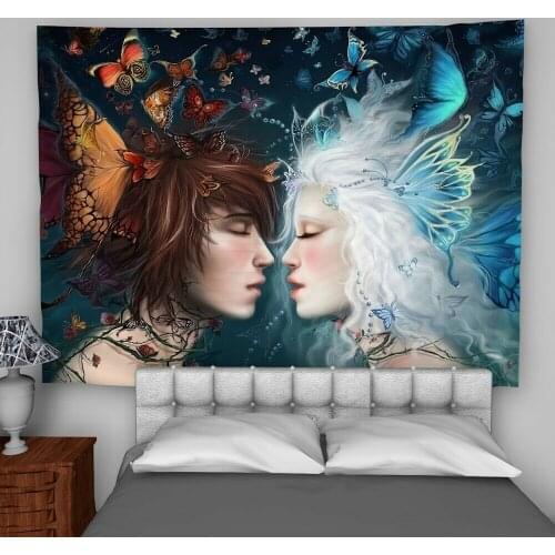 Girl Boy Wall Hanging Tapestry Psychedelic Bedroom Home Decoration