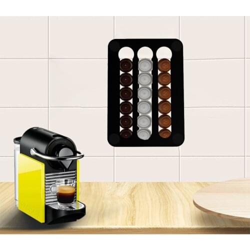 Wall Mounted Coffee Capsule Pod Holder Holds 18 Pcs Capsules, Applicable scene: company, home, restaurant, hotel, office