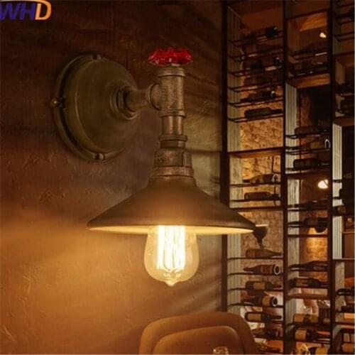 Edison Loft Industrial Iron Rust Water Pipe Retro Wall Lamp Vintage Creative Restaurant Bedroom Sconce Lights Home Lighting