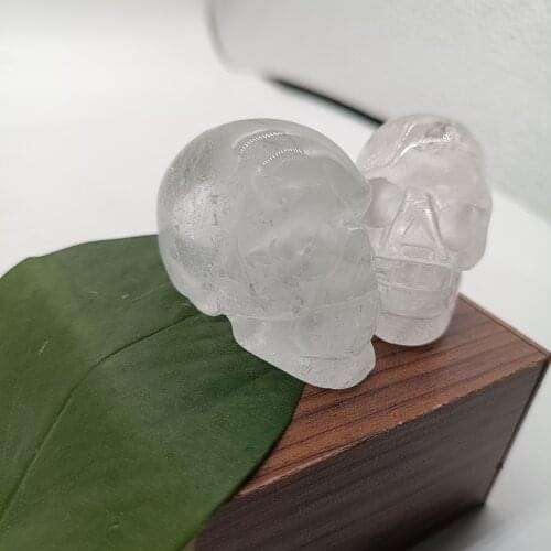 1pc 2inch Natural white crystal skull stone carving handicraft ornaments