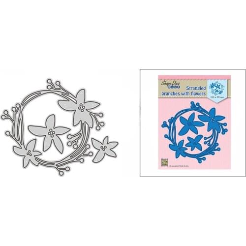 2021 New Branches With Flowers Wreath Metal Cutting Dies for Scrapbooking Decor and Card Making Paper Craft Embossing No Stamps