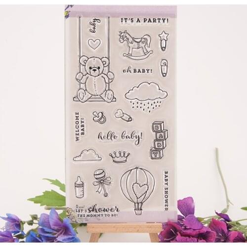 Baby Shower Clear Stamps New 2020 Pacifier Lollipop Stamps for Scrapbooking Transparent Rubber Seal Stamp for Card Making