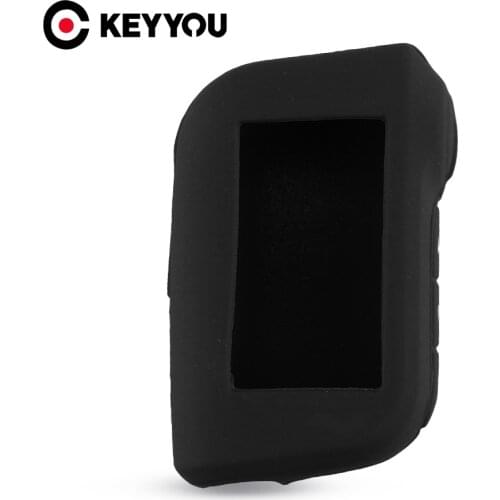 KEYYOU For Starline A93 A63 Two Way Car Alarm Remote Controller A93 A63 LCD Transmitter Keychain Silicone Cover Key Case