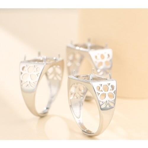 12*15mm 925 STERLING SILVER men Semi Mount Bases Blanks base blank Pad ring Setting wedding jewelry findings diy A5908