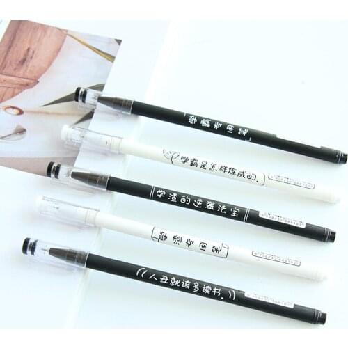 3pcs Cute creative text personality black core pen 0.5mm gel pen student writing pen