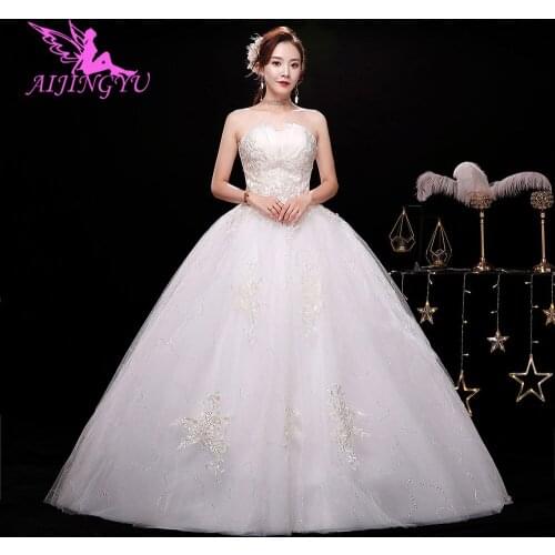 AIJINGYU Turkish Dress Gowns Weddings Under 100 Lace Bridal For Sale Removable Wedding Dresses By Style