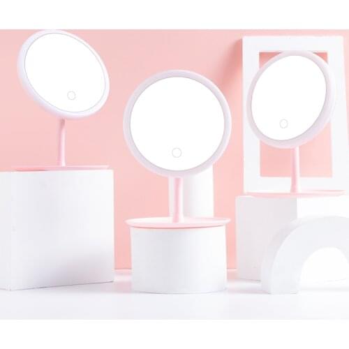 LED Makeup Mirror Folding Magnifying Lighted Vanity Mirror USB Charging Tabletop Table Lamp Mirror Travel Home Decor Mirror