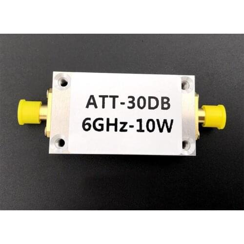 TZT 0-6GHz 10W 30DB RF Attenuator SMA Fixed Attenuator Work with Power Meter Spectrum Analyzer