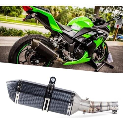 FOR Kawasaki Z250 Z300 Ninja 300 2013-2017 Ninja 250R 08-12 Exhaust System Slip On Muffler middle Pipe Escape Slip-On Exhaust